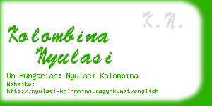 kolombina nyulasi business card